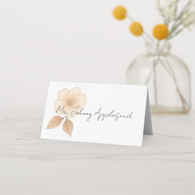 Rustic Romance Wedding Place Cards Platzkarte (Vorderseite)