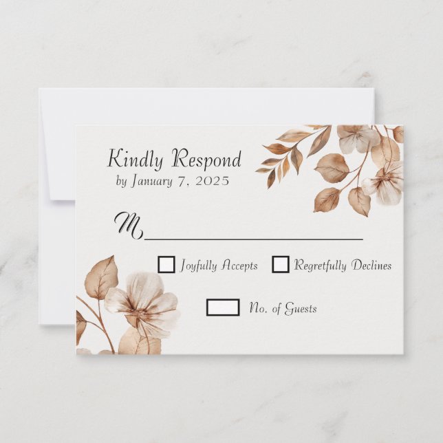 Rustic Romance Wedding Response Cards RSVP Karte (Vorderseite)