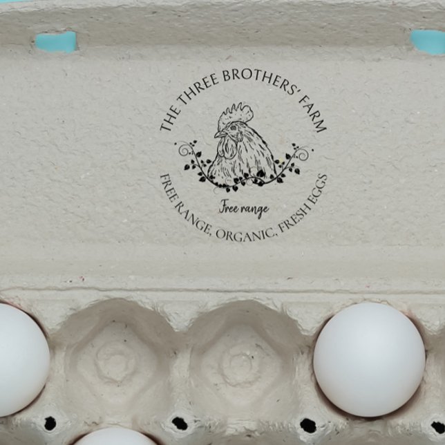 Rustic Round | Vintage Custom Fresh Egg Cartons   Gummistempel (Von Creator hochgeladen)
