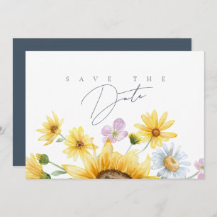Rustic Royal Blue Opulence Sonnenblumen Hochzeit Save The Date