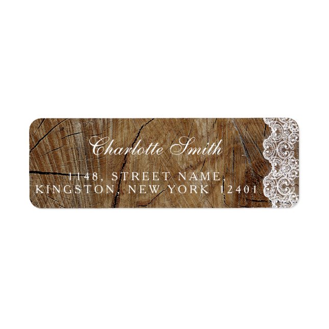 Rustic Royal Personalisiert Lace Address Labels (Vorne)