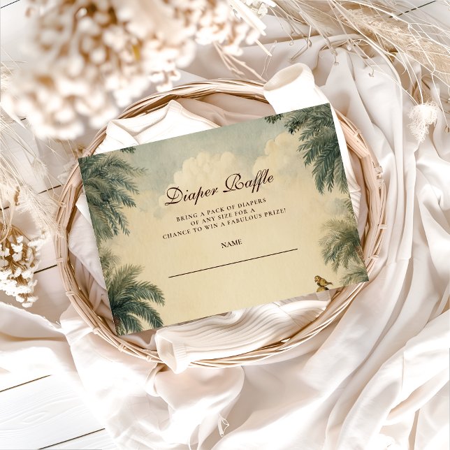 Rustic Safari Friends Baby Shower Diapper Raffle Begleitkarte (Von Creator hochgeladen)