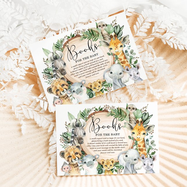 Rustic Safari Wild Animals Books for Baby Library Begleitkarte (Von Creator hochgeladen)