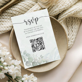 Rustic Sage Green Eucalyptus Wedding RSVP  Karte