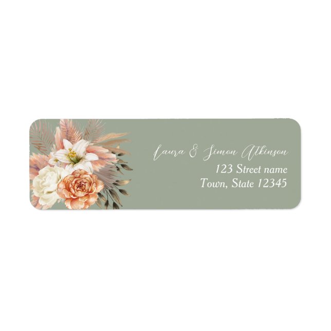 Rustic Sage Green Wedding Address Label (Vorne)