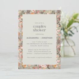 Rustic Sage Wildflower Botanical Couples Shower Einladung
