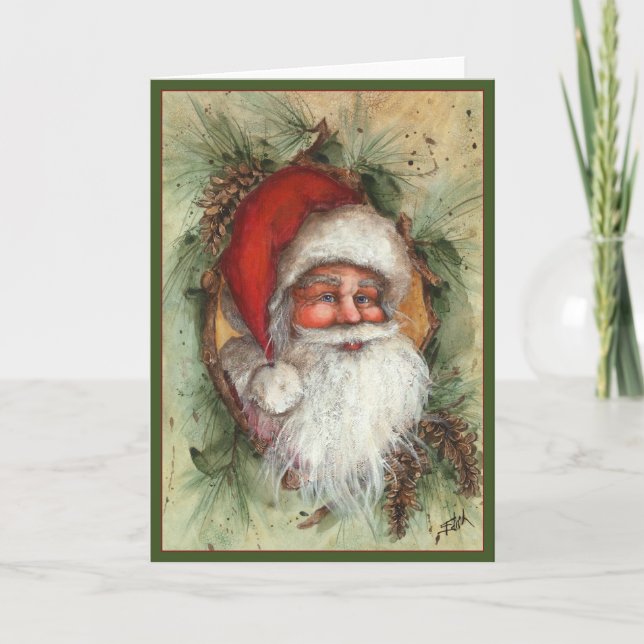 RUSTIC SANTA CLAUS FEIERTAGSKARTE (Vorderseite)
