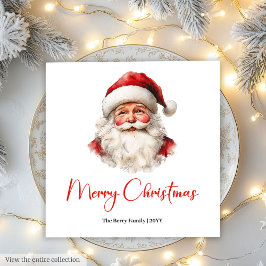 Rustic Santa Claus Traditional Red Green Dinner Serviette