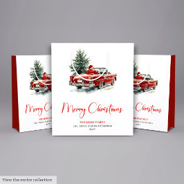 Rustic Santa Claus Vintage Festive Merry Gift Bag Mittlere Geschenktüte