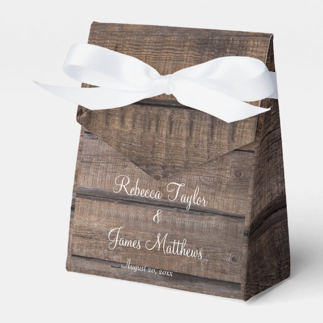 Rustic Script Oak Barn Country Wedding Vielen Dank Geschenkschachtel (Vorderseite)