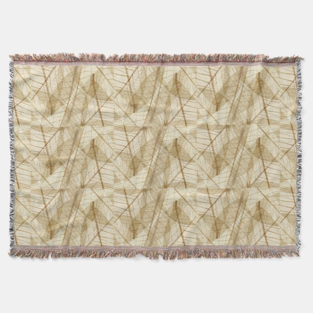 Rustic Sheer Cream Lace Blätter Decke (Vorderseite)