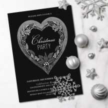 Rustic Silver Heart Christmas Party
