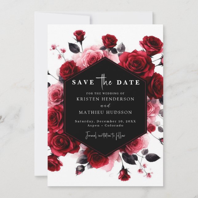 Rustic Simple Crimson Red Wedding Save The Date (Vorderseite)