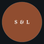 Rustic Simple Monogram Wedding Enveloper Stickers<br><div class="desc">Diese eleganten Terracotta Hochzeitsfeiern sind mit minimalen Serifen,  Ampersand und Schrift-Typografie ausgestattet. Passen Sie diese Umschlag Aufkleber mit Namen,  Hochzeitstag Details und mehr an.</div>