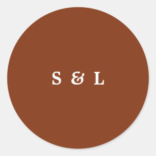 Rustic Simple Monogram Wedding Enveloper Stickers