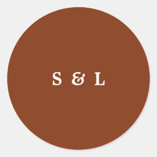 Rustic Simple Monogram Wedding Enveloper Stickers