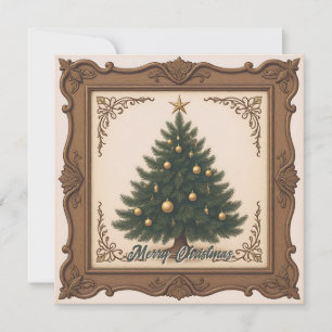 Rustic Simple Retro Trendy Weihnachtsbaum Feiertagskarte