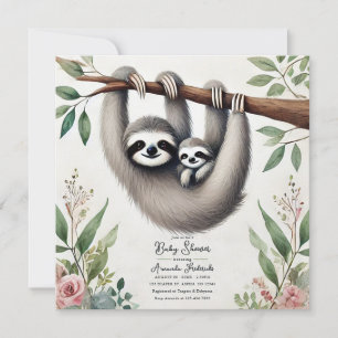 Rustic Sloth Baby Dusche Einladung