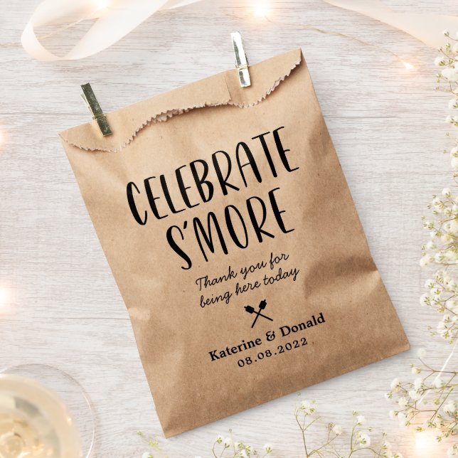Rustic S'more Liebe Gastgeschenk Hochzeit Bag Geschenktütchen (Ausgeschnitten)