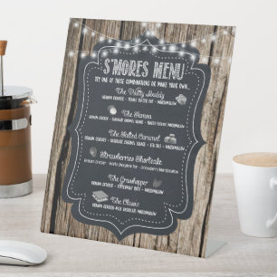 Rustic S'mores Bar Poster Print Wedding Sockelschild