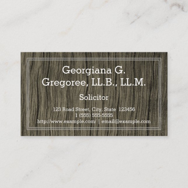 Rustic Solicitor Business Card Visitenkarte (Vorderseite)