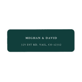 Rustic Solid Hunter Green Wedding Label