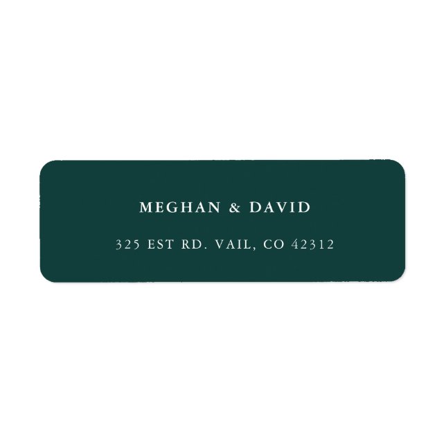 Rustic Solid Hunter Green Wedding Label (Vorne)