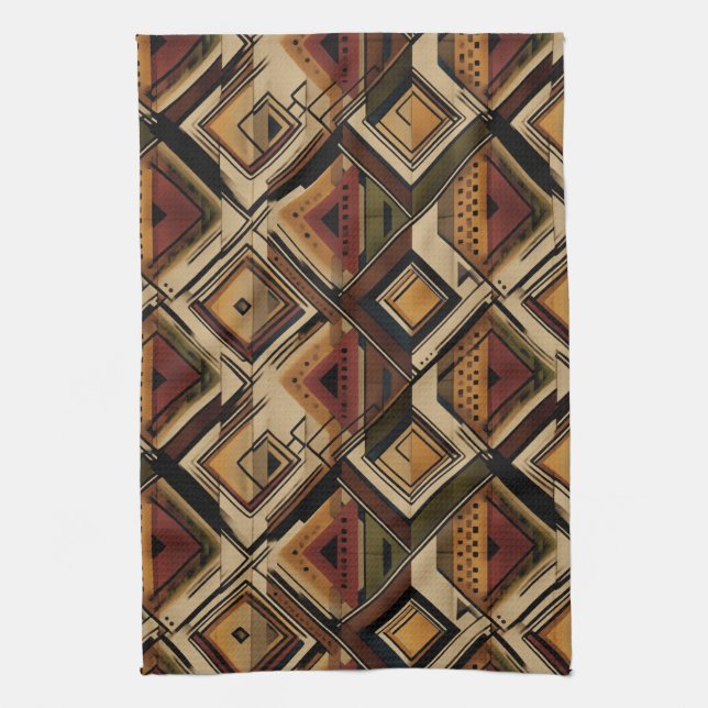 Rustic Southwestern Stripe Pattern (1) Geschirrtuch (Vertikal)