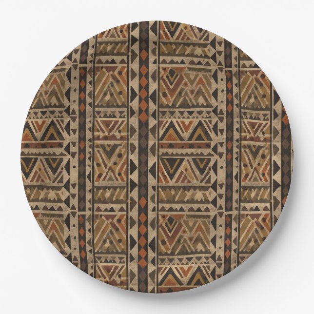 Rustic Southwestern Stripe Pattern (2) Pappteller (Vorderseite)