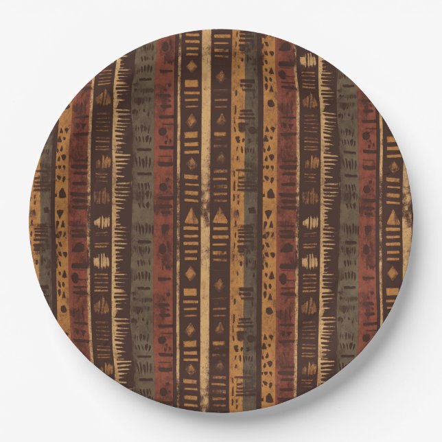 Rustic Southwestern Stripe Pattern (5) Pappteller (Vorderseite)