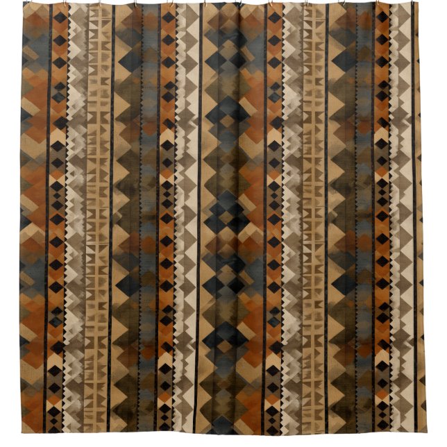Rustic Southwestern Stripe Pattern (6) Duschvorhang (Vorderseite)