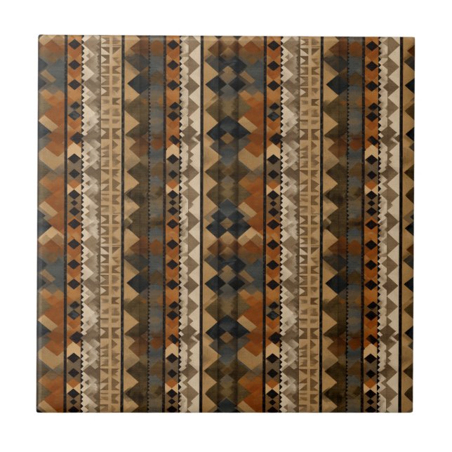 Rustic Southwestern Stripe Pattern (6) Fliese (Vorderseite)