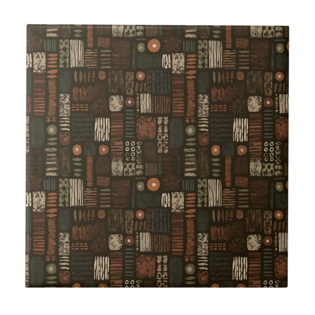 Rustic Southwestern Stripe Pattern (8) Fliese (Vorderseite)