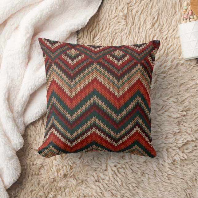 Rustic Southwestern Zigzag Throw Pillow Kissen (Decke)