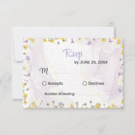 Rustic Spring Floral Elegant wedding RSVP card Karte