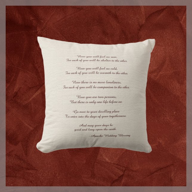 Rustic Square Pillow Apache Blessing Wedding Gesch Kissen (Von Creator hochgeladen)