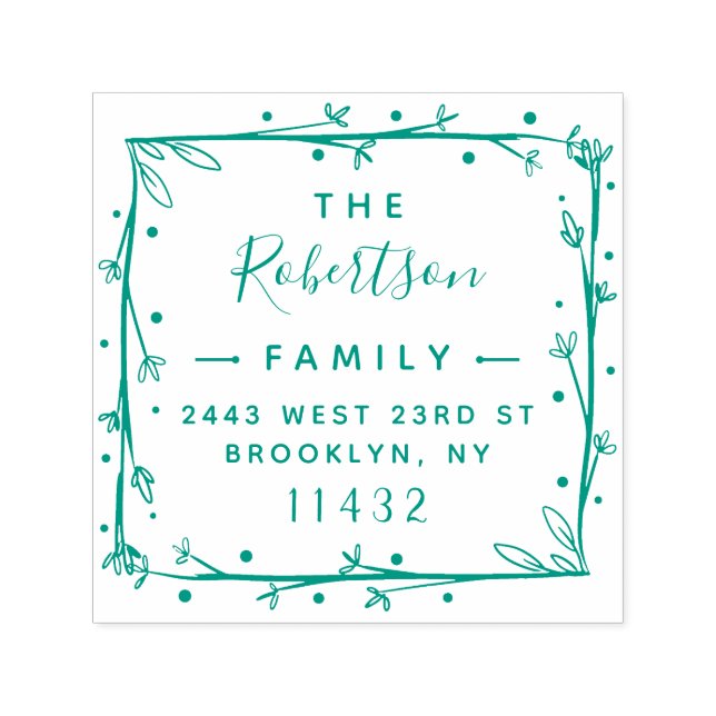 Rustic Square Stilvolle Script Family Rücksendeadr Permastempel (Design)