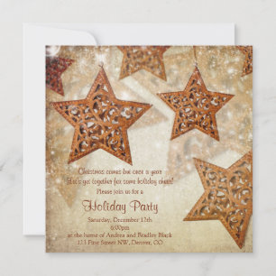 Rustic Star Tree Ornamente Weihnachts-Party Einladung
