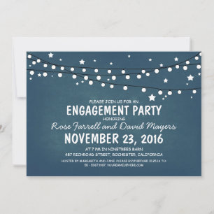 Rustic Starry Night Lights ENGAGEMENT PARTEI Einladung