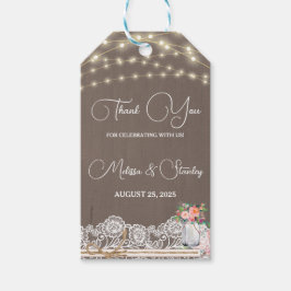 Rustic String Light Mason Jar Vielen Dank für Ihre Geschenkanhänger