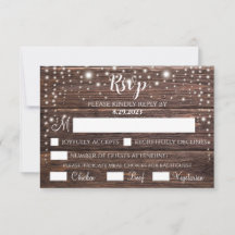Rustic String Light RSVP Card - Anpassbar