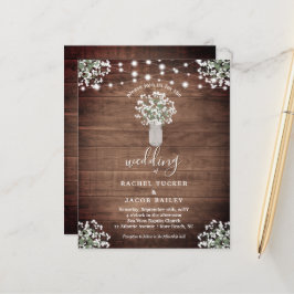 Rustic String Lights Mason Jar Wedding Einladung