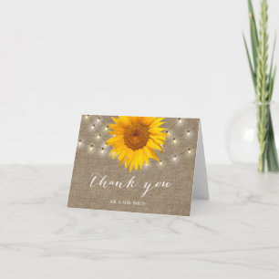 Rustic String Lights Sonnenblume Hochzeit Vielen D Dankeskarte