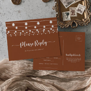 Rustic String Lights Terracotta Menüauswahl UAWG Postkarte