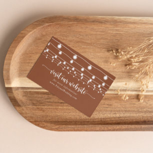 Rustic String Lights Terracotta Wedding Website Begleitkarte