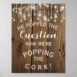 Rustic String lights VERLOBUNG Ankündigungszeichen Poster