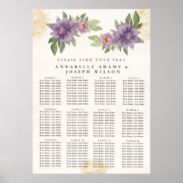 Rustic Summer aesthetic Wildflower Seating Charts Poster