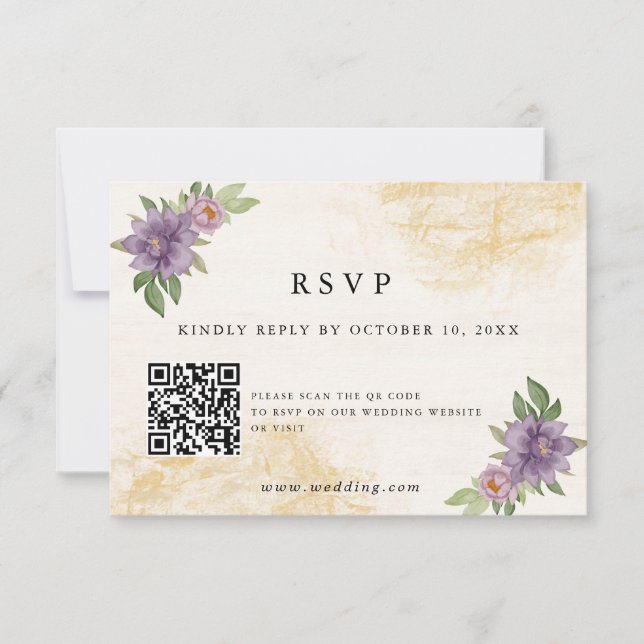 Rustic Summer aesthetic Wildflower Wedding RSVP Karte (Vorderseite)