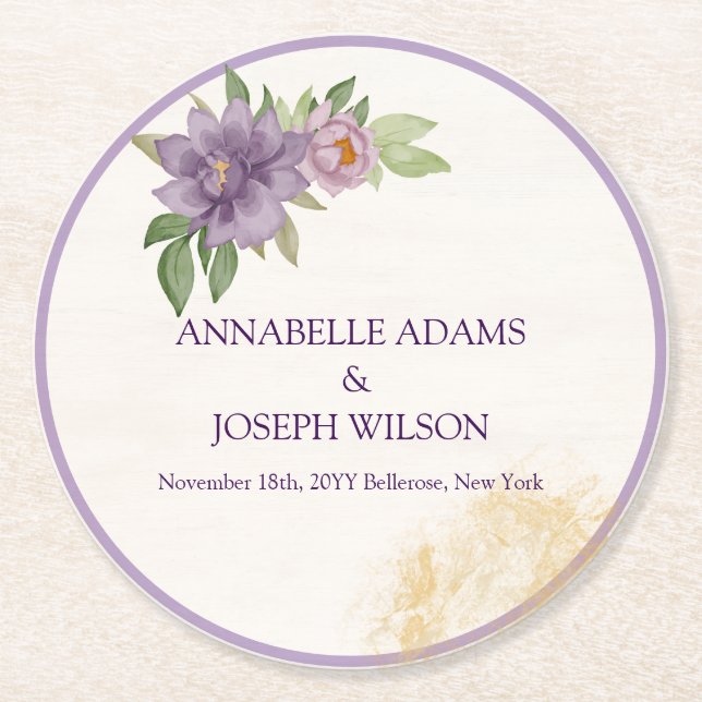 Rustic Summer aesthetic Wildflower Wedding Runder Pappuntersetzer (Vorderseite)