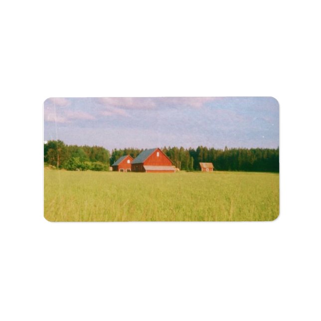 Rustic summer field, Helsingia, Sweden Adressaufkleber (Vorne)
